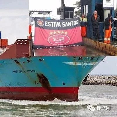 港口罢工多严重？达飞旗下这艘集装箱船都被码头工人袭击，事发南美最大港口桑托斯！