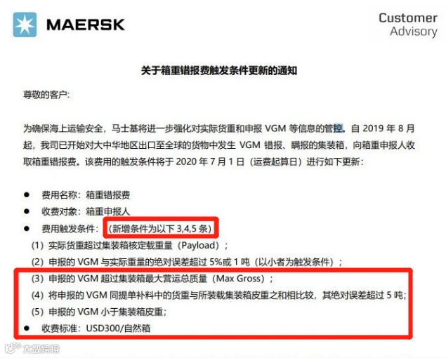 注意!关于集装箱VGM和部分敏感危险品,船公司出新了的要求通知