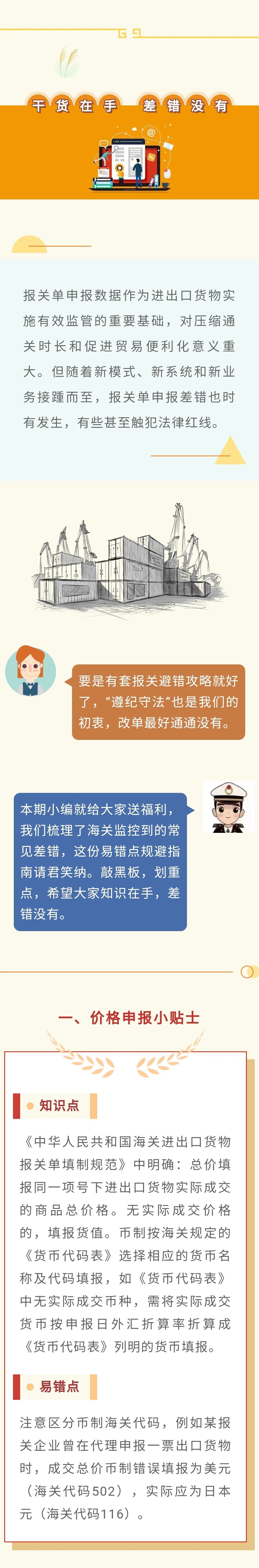 海关:报关单申报不实常见报关差错