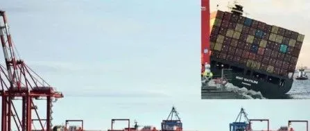 突发丨MSC旗下一集装箱船在欧洲靠港时发生严重倾斜，船员被迫紧急疏散!