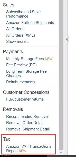 如何下载VAT Transaction Report？