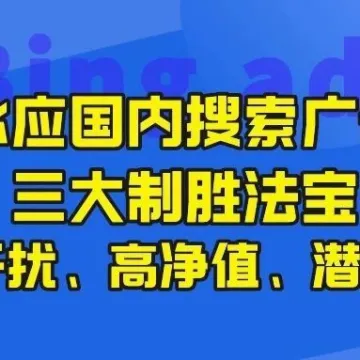 必应国内搜索广告三大制胜法宝：低干扰、高净值、潜力股！