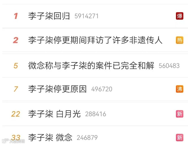 抖音拿下李子柒