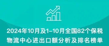 2024年10月及1-10月全国82个保税物流中心进出口额分析及排名榜单