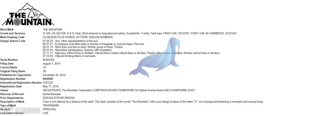 美国本土品牌The Mountain被HSP律所代理,卖家请及时排查下架!