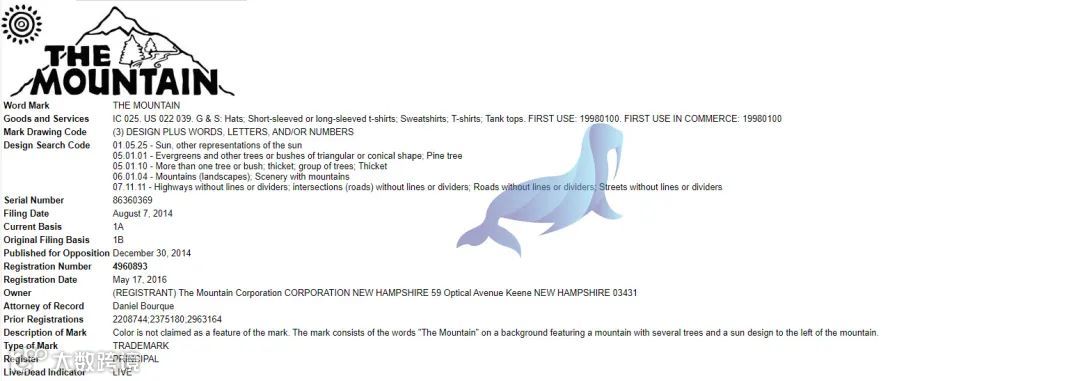 美国本土品牌The Mountain被HSP律所代理,卖家请及时排查下架!