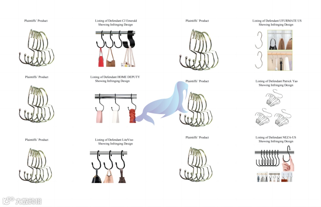 速看！外观专利维权，Jacki Easlick手提袋挂钩维权,案件号：23-cv-2000
