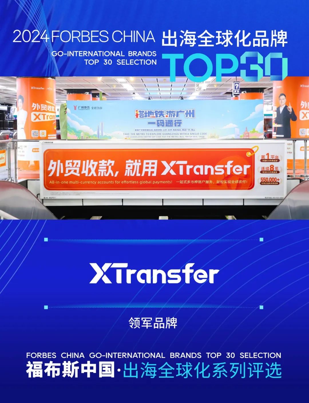 新荣耀！XTransfer荣登“2024福布斯中国 · 出海全球化领军品牌TOP 30”榜单！