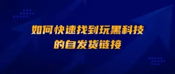 如何快速找到玩黑科技的自发货链接