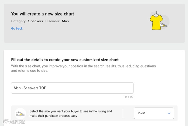 有效降低退货率，为您的买家设置专属尺码对照表！