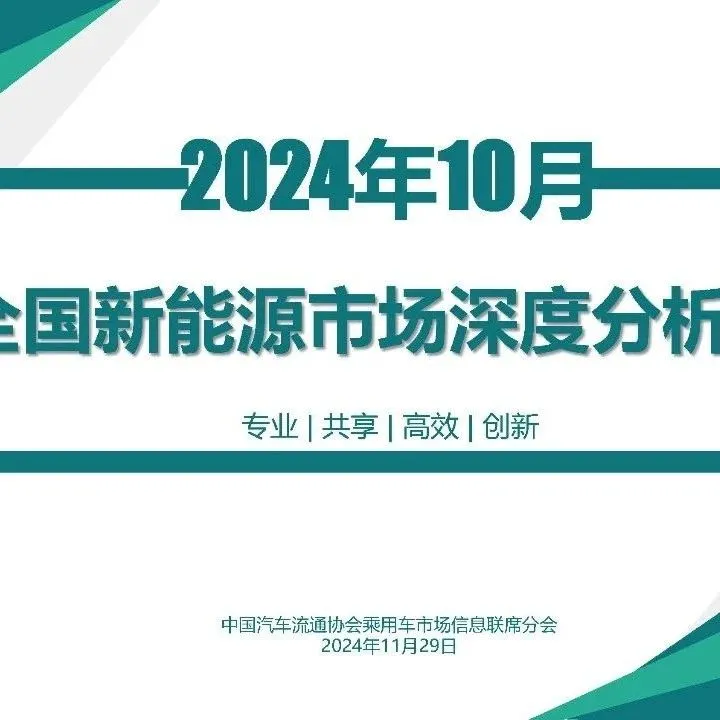 2024年10月份全国新能源市场深度分析报告