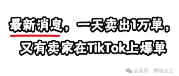 又有卖家在TikTok上爆单啦，日销一万单，没想到居然是这个品类？！