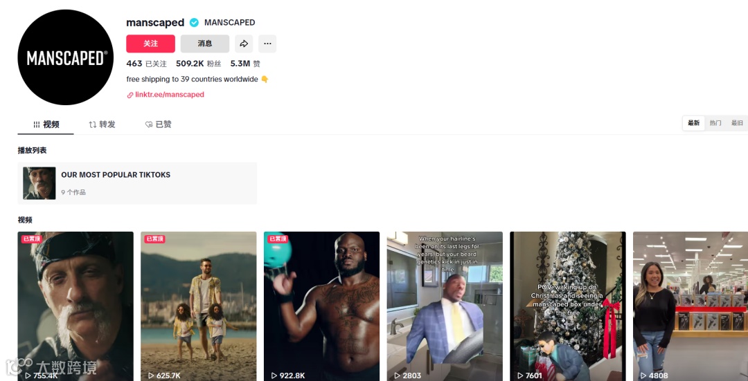 Manscaped抖音账号