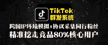 TikTok群发系统:跨国IP环境模拟+协议采集同行粉丝,精准挖走竞品80%核心用户