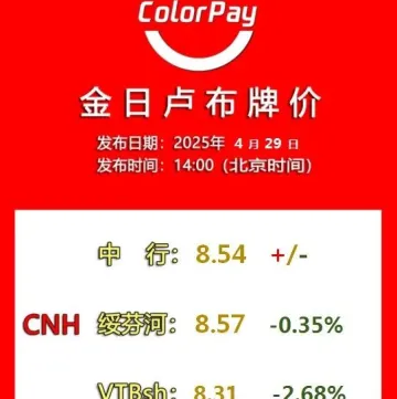 2025/4/29金日卢布牌价