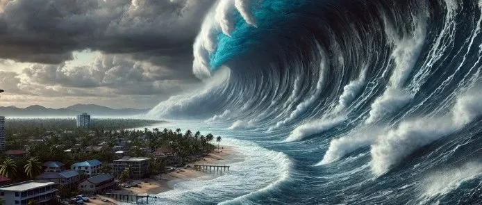 突发7.4级强震，2.7米海啸逼近！全面撤离！数千人大逃亡...