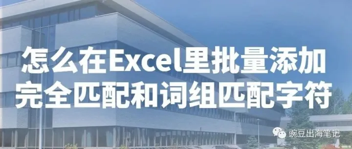 怎么在Excel里批量添加完全匹配和词组匹配字符