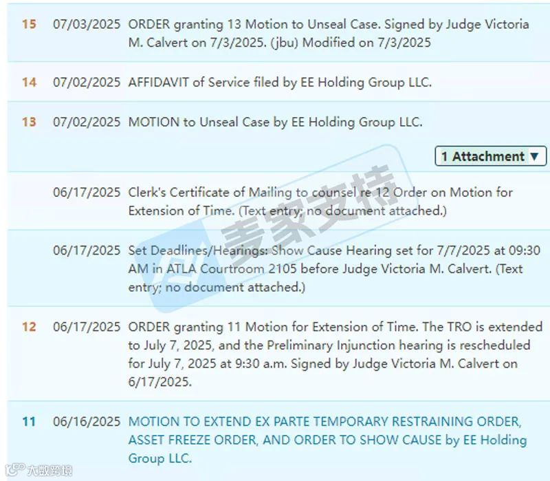 5-cv-03117，EE品牌持续维权，又有136个店铺被TRO冻结！"