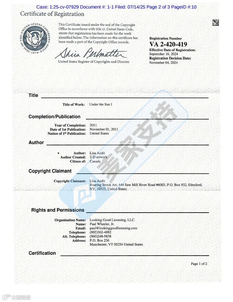 5-cv-07929,keith新案预警!向日葵版权作品正申请TRO冻结"