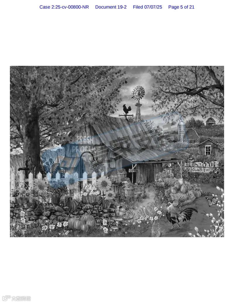 5-cv-00800,乡村题材版权申请维权!申请TRO冻结54店"