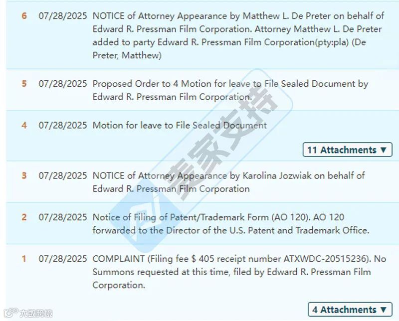 5-cv-01169,商标&版权双维打击!经典电影TRO倒计时已敲响"