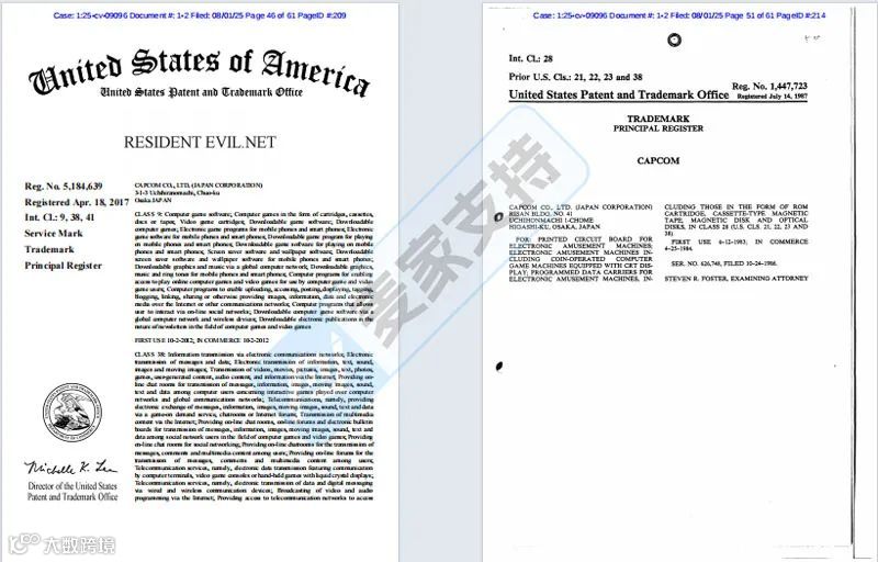 5-cv-09096,热门IP持续申请TRO维权,TME代理Capcom维权三部曲"