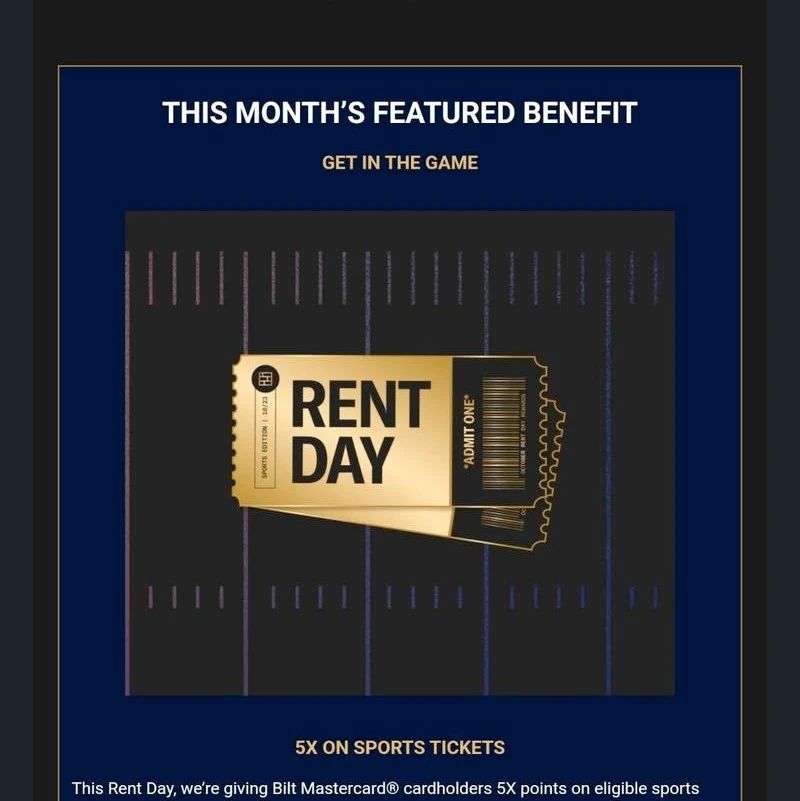Bilt | 10/01 rent day 预告，球票 5x- 大数跨境