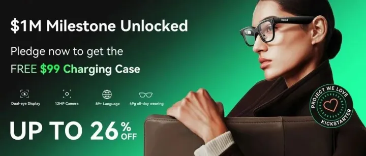 AI 智能眼镜风暴已来：Rokid 全功能智能眼镜如何在 Kickstarter 上一周筹得 100 万美元？