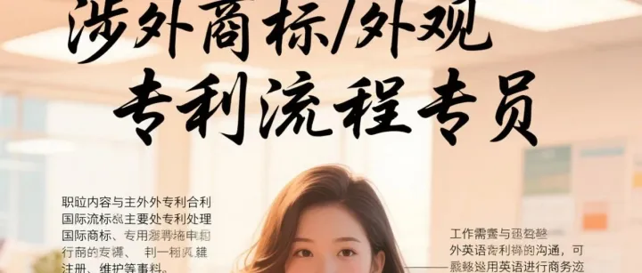 寻找一位能与我们共渡IP大航海时代的“流程专员”（涉外商标/外观专利流程-深圳龙岗）