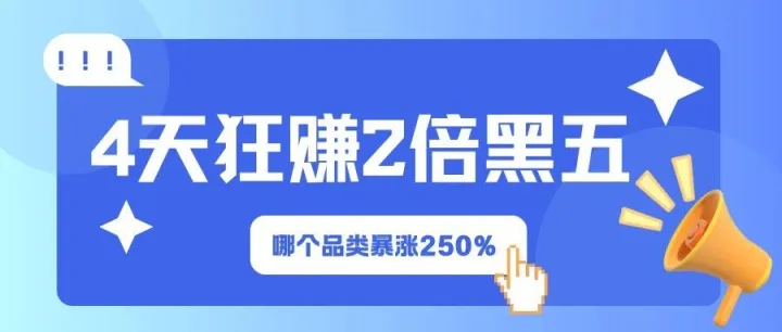 4天狂赚2倍黑五！哪个品类暴涨250%?