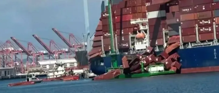 【紧急通报】加州长滩港集装箱坠海！以星ZIM船在长滩港ITS码头掉落60多条柜子！