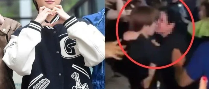 <em>韩国</em><em>男团</em><em>成员</em>被女粉丝强行搂脖亲吻，惊恐躲闪画面曝光！