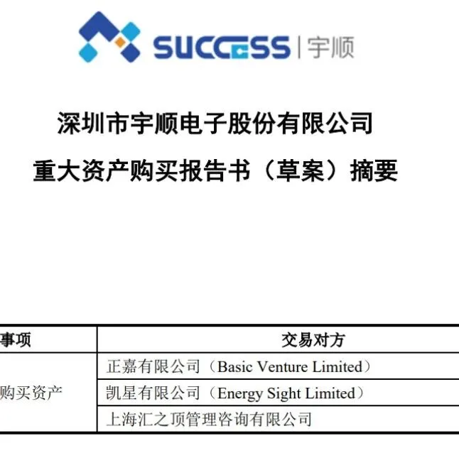 33.5亿！宇顺拟购买三家公司100%股权