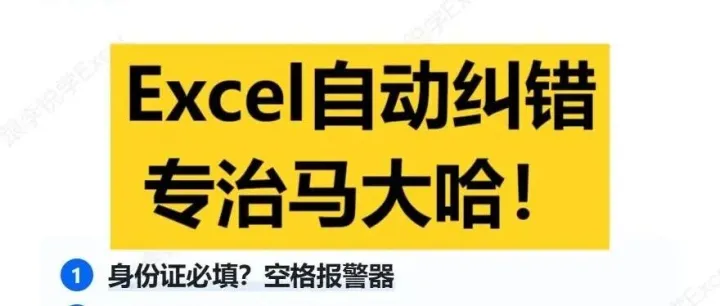 Excel自动纠错，专治马大哈！