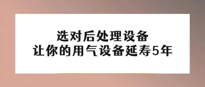选对后处理设备丨让你的用气设备延寿5年