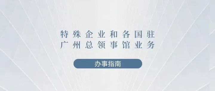 特殊企业和各国驻广州总领事馆业务办事指南