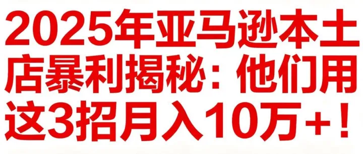 2025年亚马逊本土店暴利揭秘：他们用这3招月入10万+！