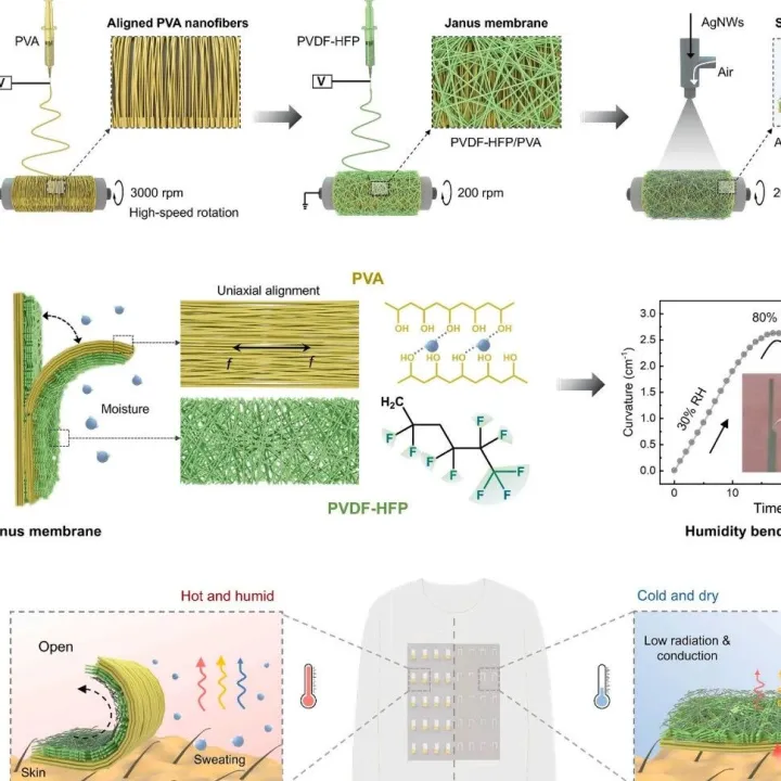 苏州大学汪晓巧教授：全纤维三明治结构湿度织物，实现多模态自适应热舒适管理