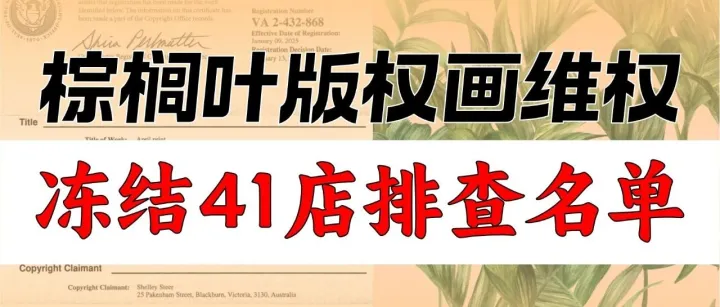 Shelley Steer棕榈叶版权案，2025-cv-01221冻41店，壁纸 / 纺织品卖家速查！
