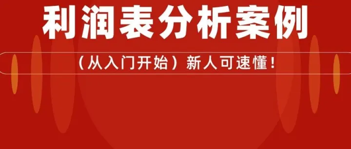 利润表分析案例（从入门开始）新人可速懂！附可视化利润表分析模板（带公式），财务可直接套用