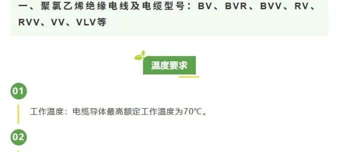 各种电线电缆最高允许温度要求是什么