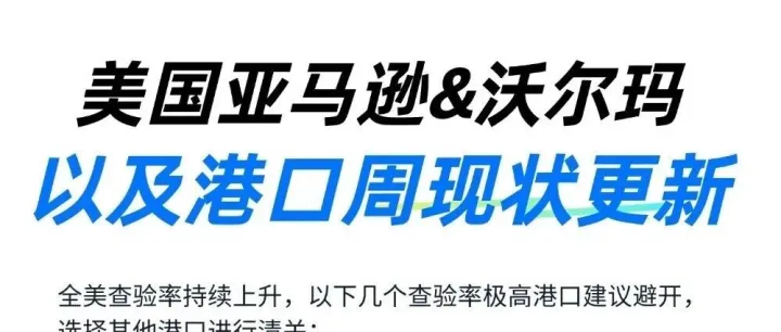 实时更新 | 美国亚马逊、沃尔玛以及港口周状况更新动态！