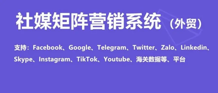 外贸聚合-AI社媒矩阵营销系统（支持：Facebook、Instagram、TikTok、Youtube、Skype、等平台）