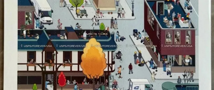 美国发行《美国<em>邮政</em>250<em>周</em>年》纪念邮票