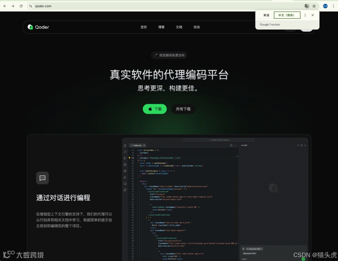 什么是Qoder？如何下载？如何体验？Qoder和其他AI IDE 什么区别？- 大数跨境