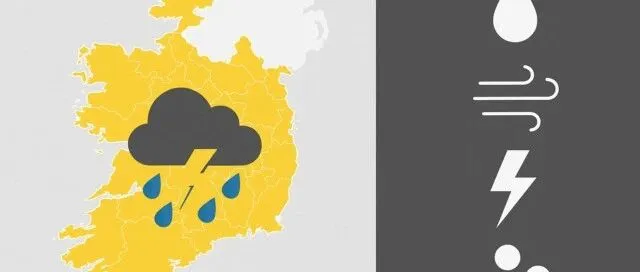 爱尔兰本周迎接大风大雨：6个郡进入黄色天气预警状态