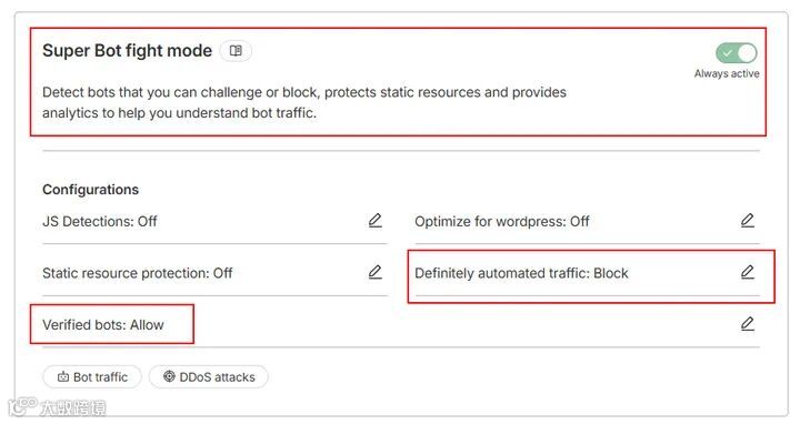 Cloudflare 中的超级机器人战斗模式。