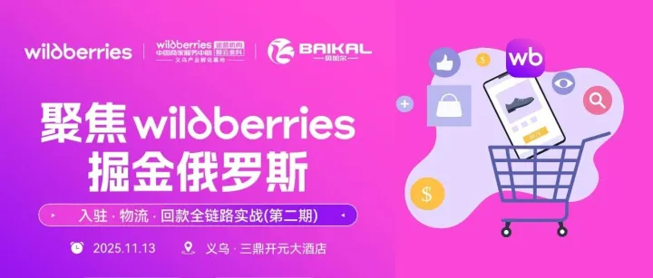 2026俄罗斯增长商机！WB全链路实战峰会盈领来袭！