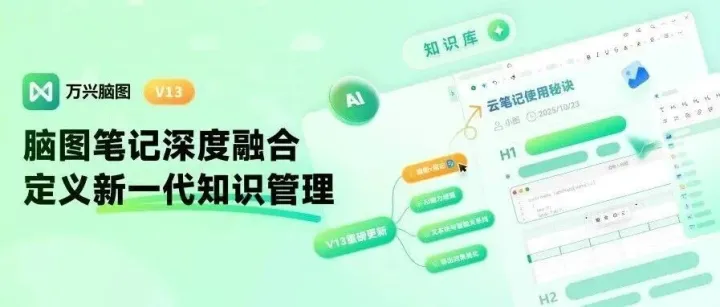万兴脑图V13年度大版本首发，笔记软件慌了！