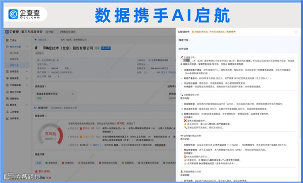 企查查第三方风险排查系统接入Deepseek AI智能体掀起行业风暴